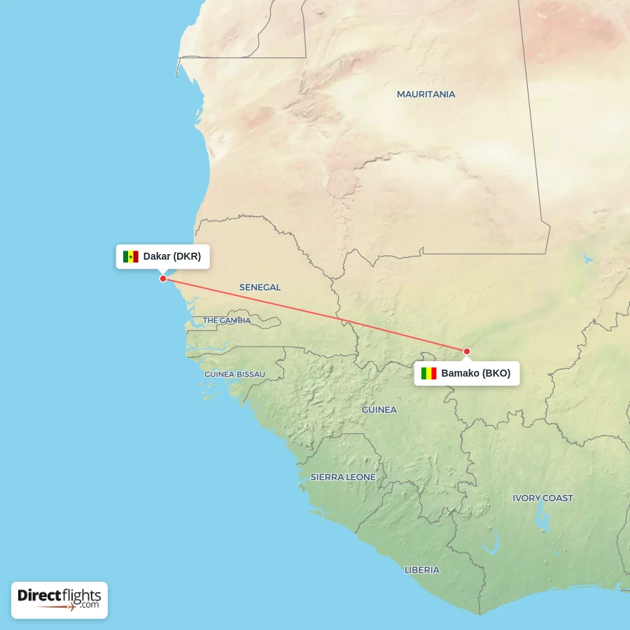 BKO - DKR route map