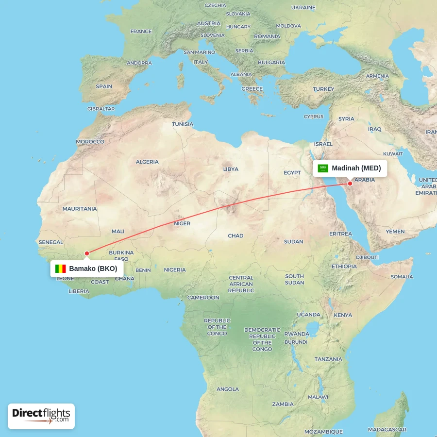 BKO - MED route map