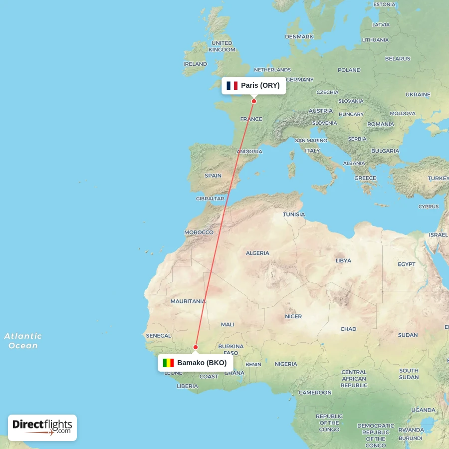 BKO - ORY route map