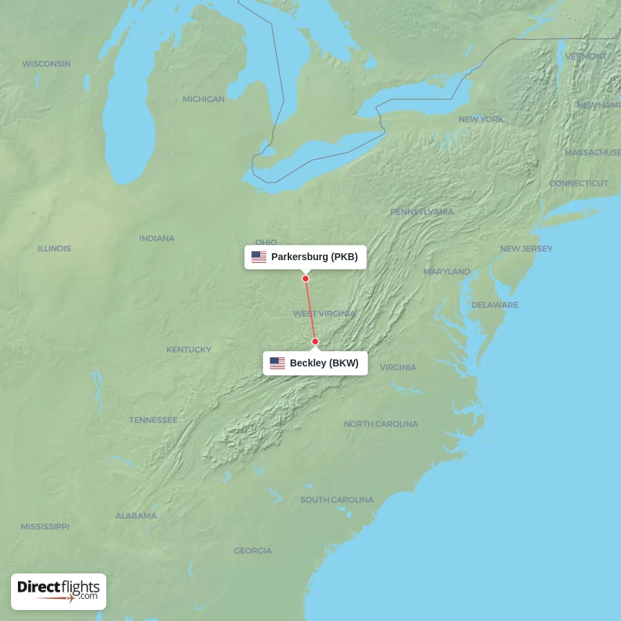 BKW - PKB route map
