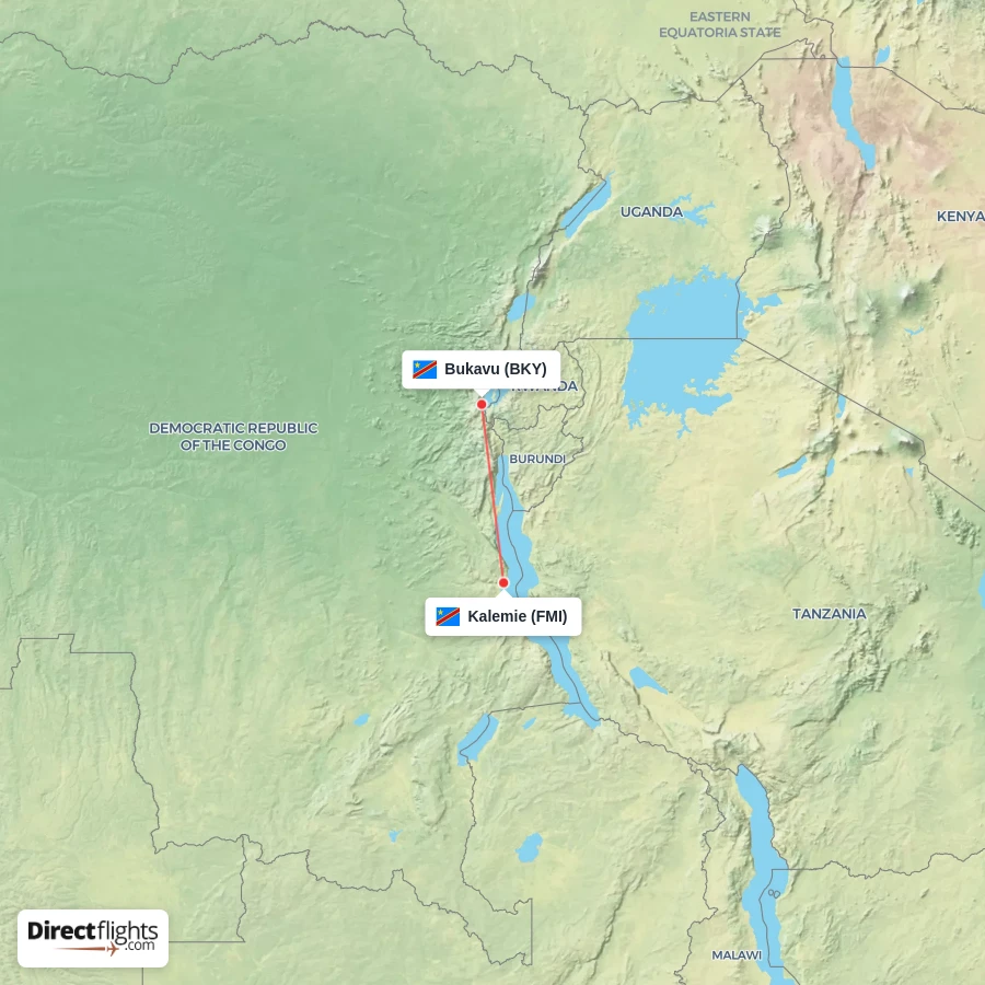 BKY - FMI route map
