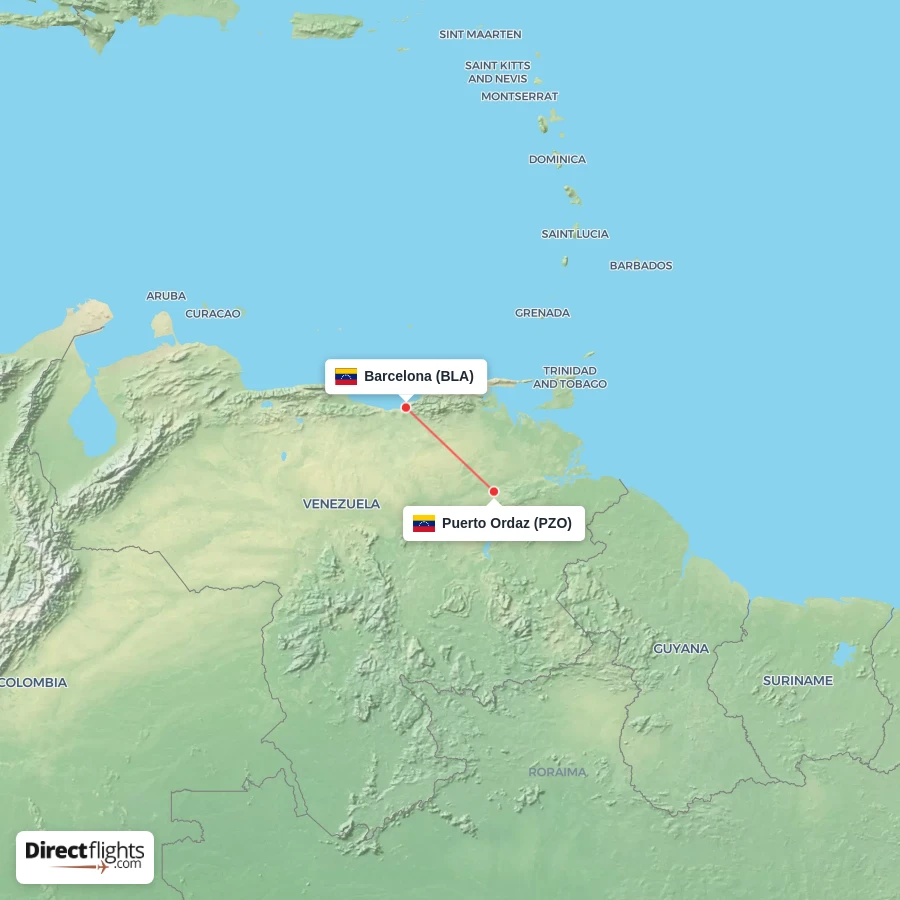 BLA - PZO route map