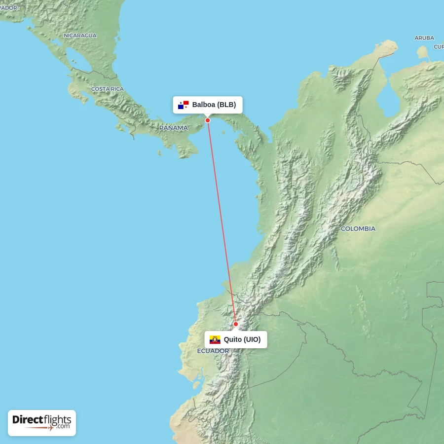 BLB - UIO route map