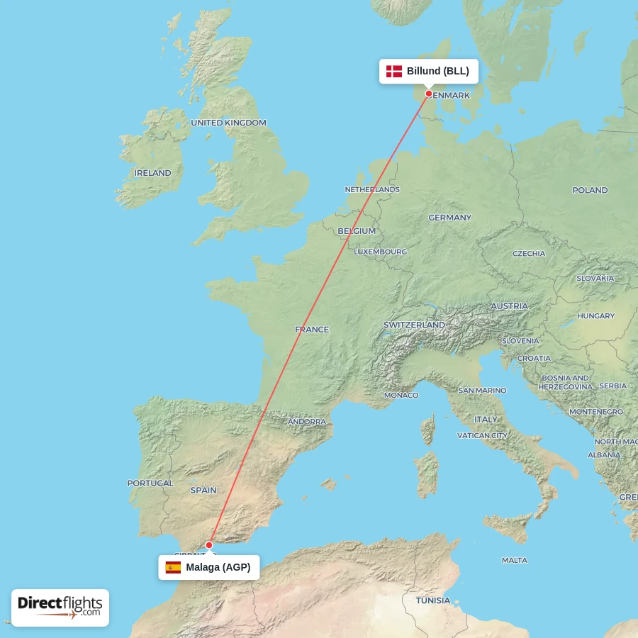 BLL - AGP route map