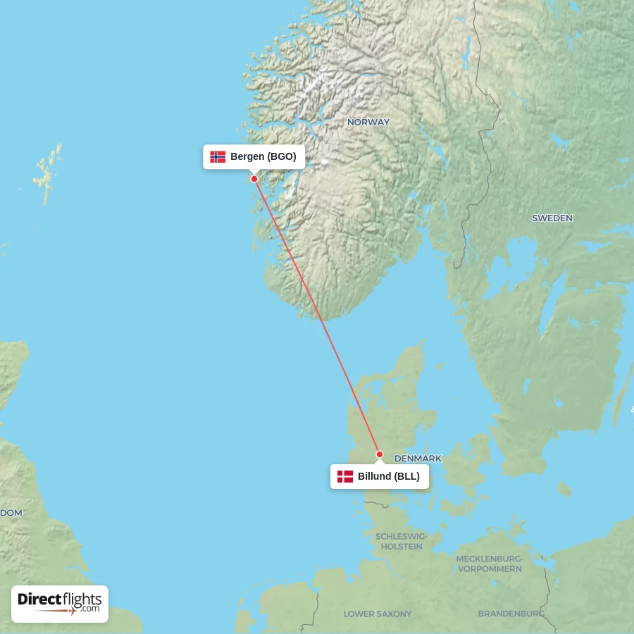 BLL - BGO route map