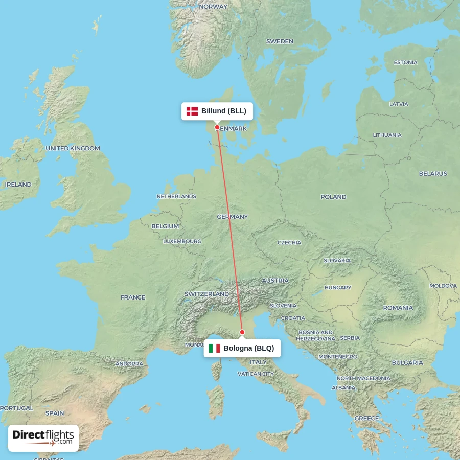 BLL - BLQ route map