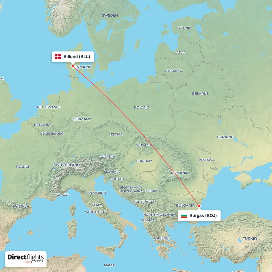 BLL - BOJ route map