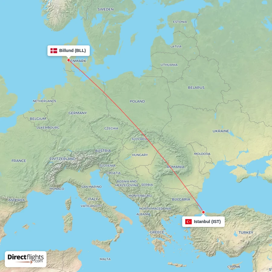 BLL - IST route map