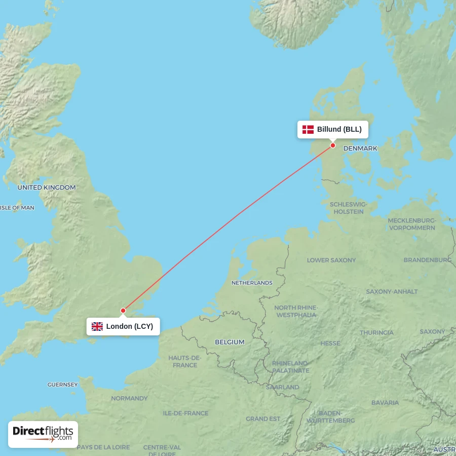 BLL - LCY route map