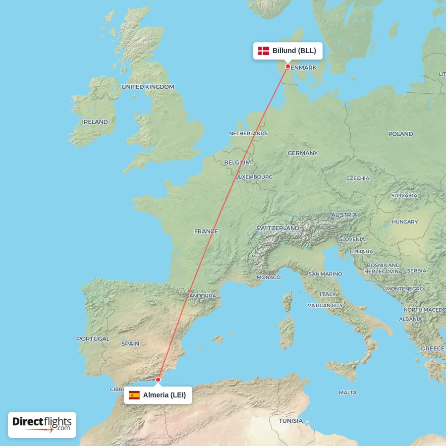 BLL - LEI route map