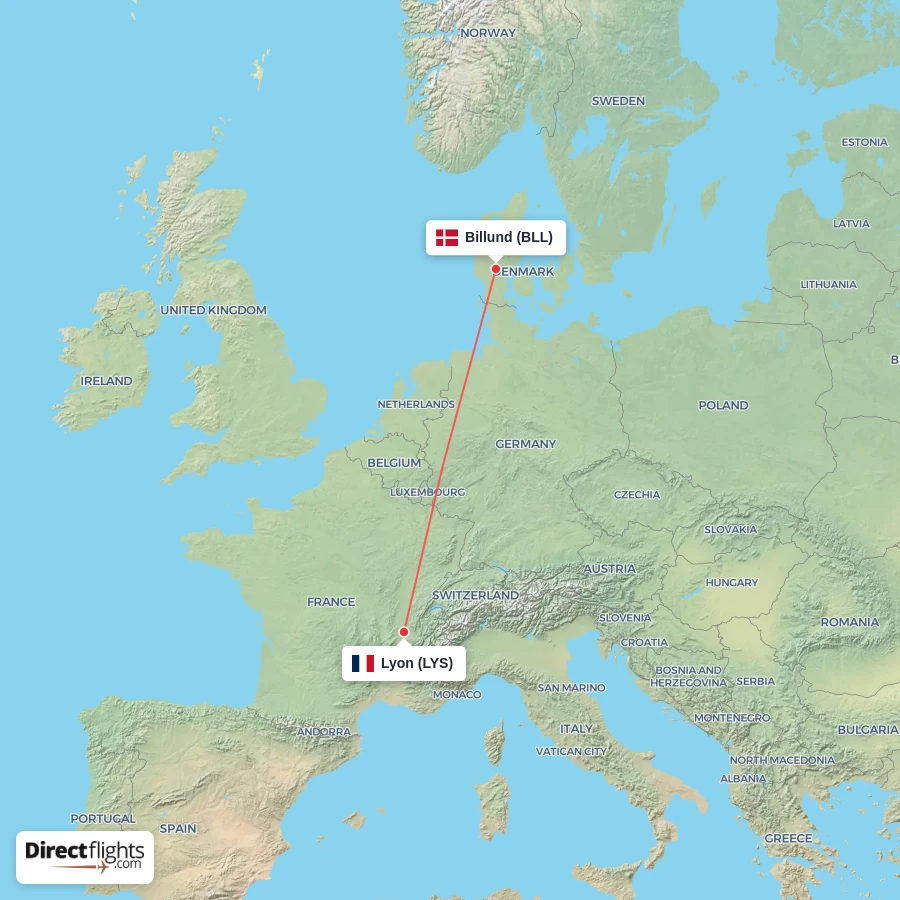 BLL - LYS route map