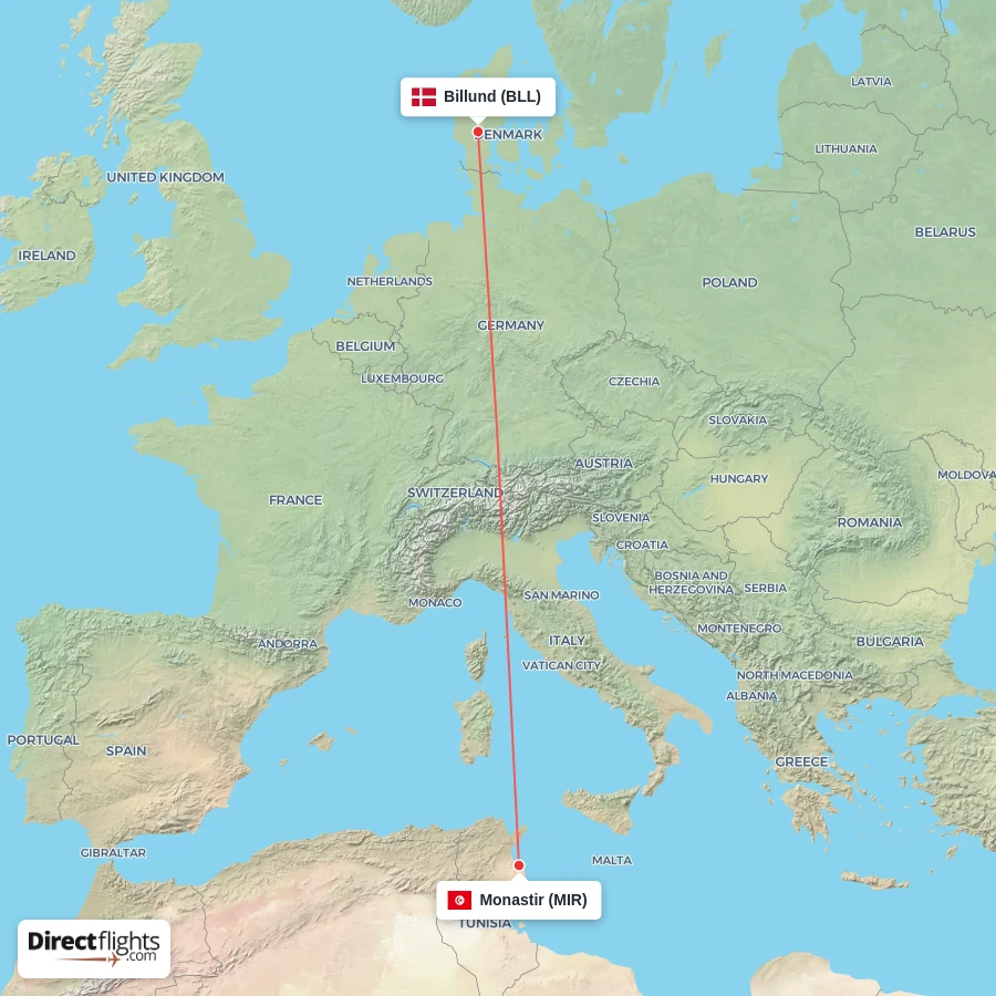 BLL - MIR route map