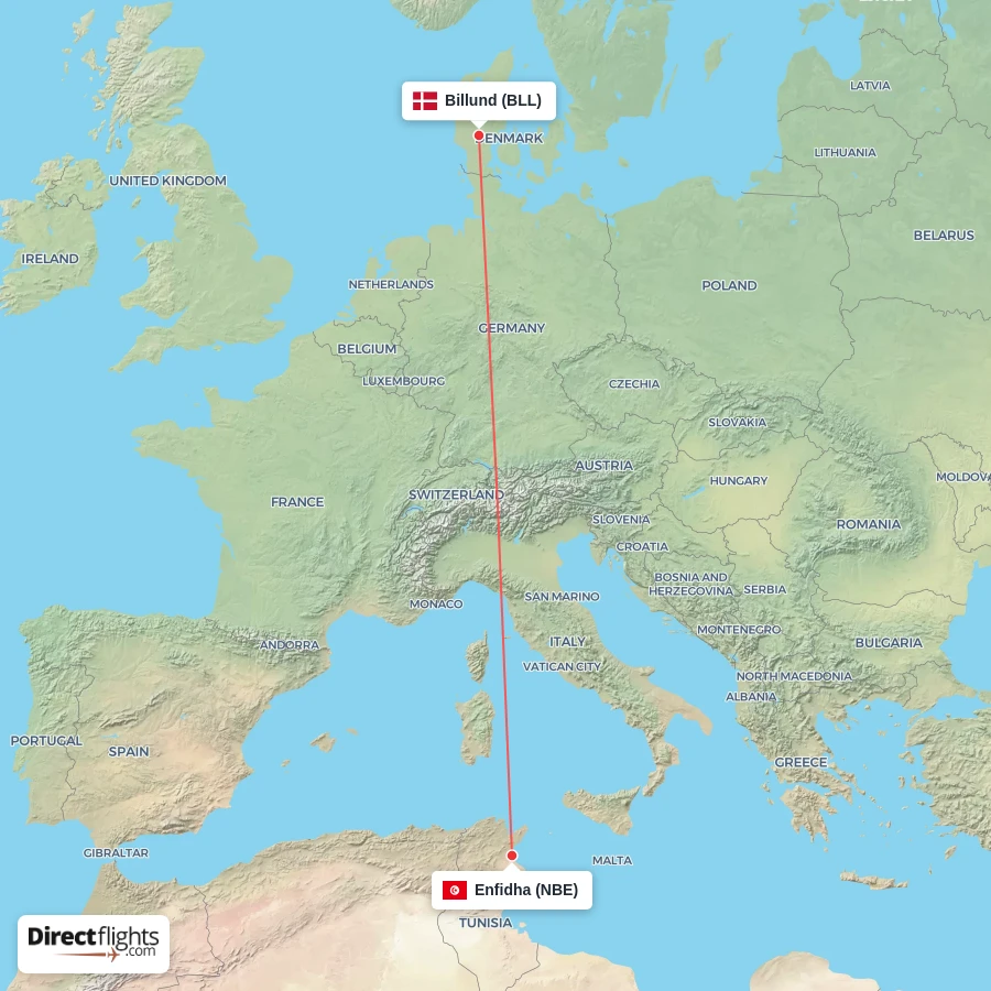 BLL - NBE route map
