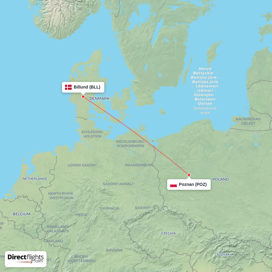 BLL - POZ route map