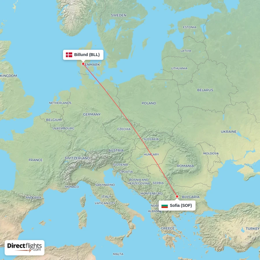 BLL - SOF route map