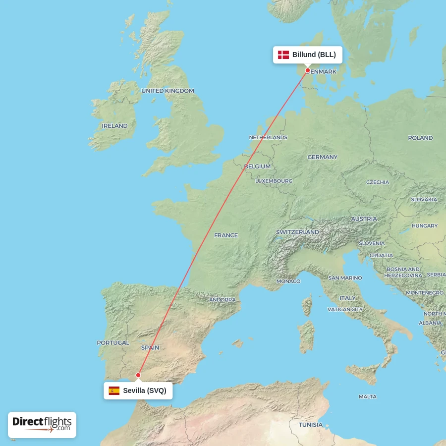 BLL - SVQ route map