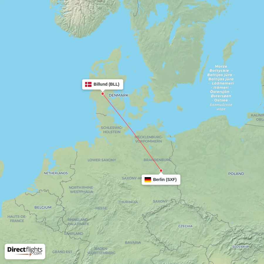 BLL - SXF route map
