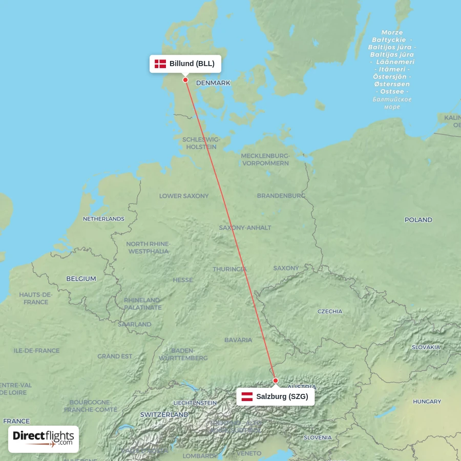 BLL - SZG route map