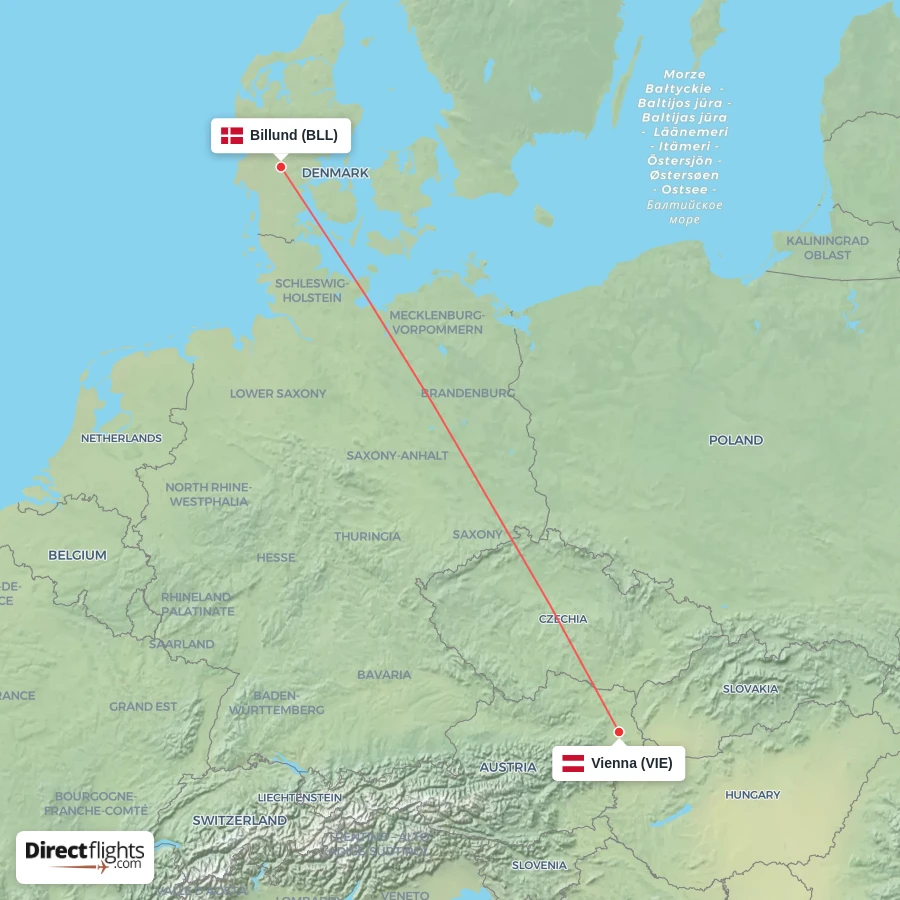 BLL - VIE route map