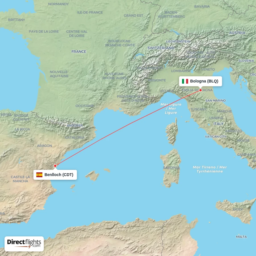 BLQ - CDT route map