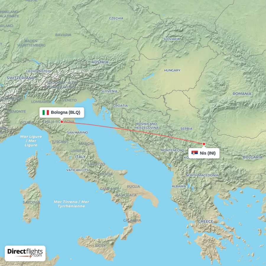 BLQ - INI route map