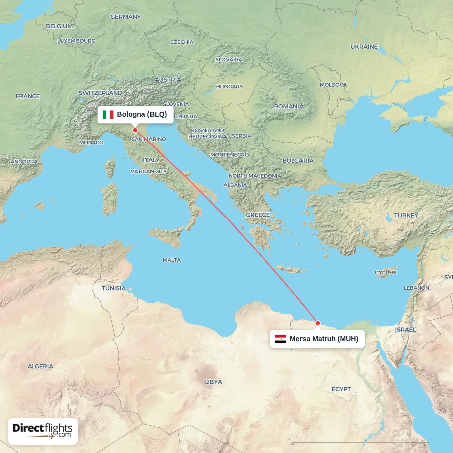 BLQ - MUH route map