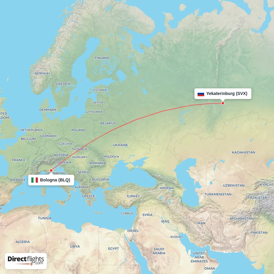 BLQ - SVX route map