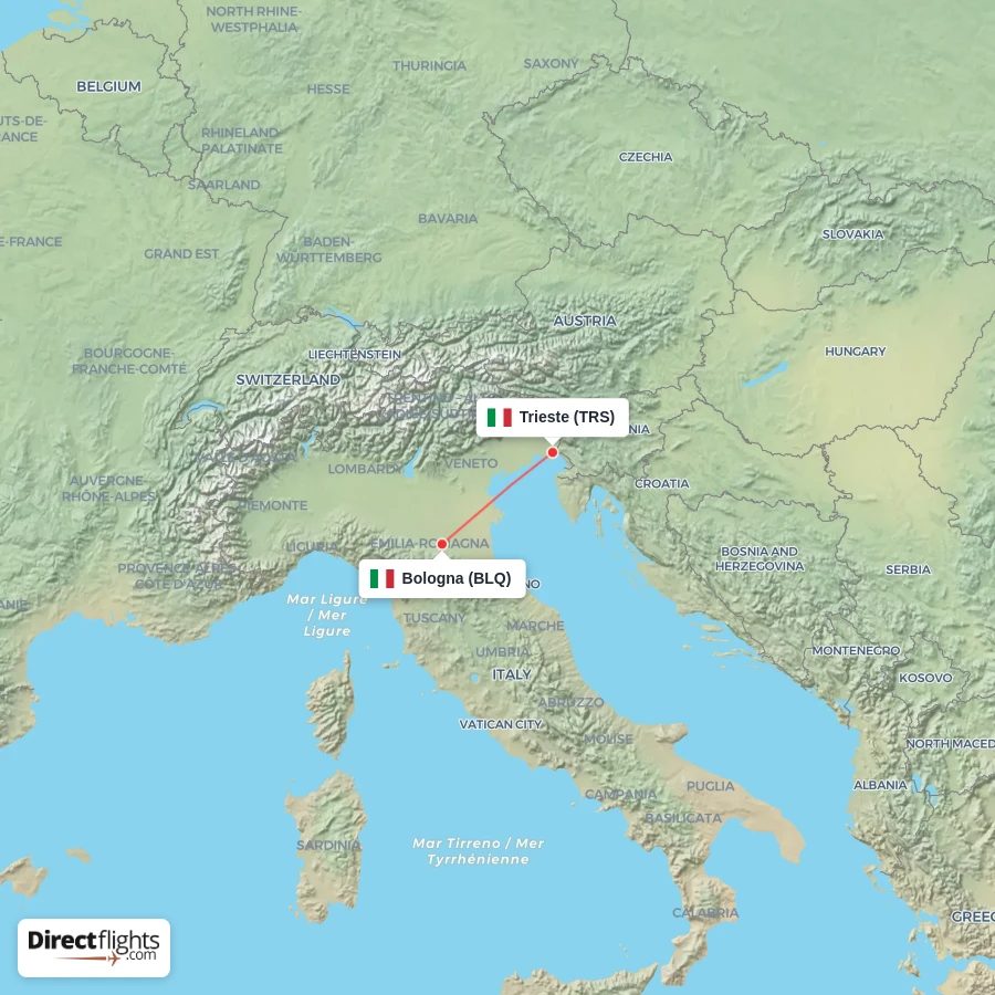 BLQ - TRS route map