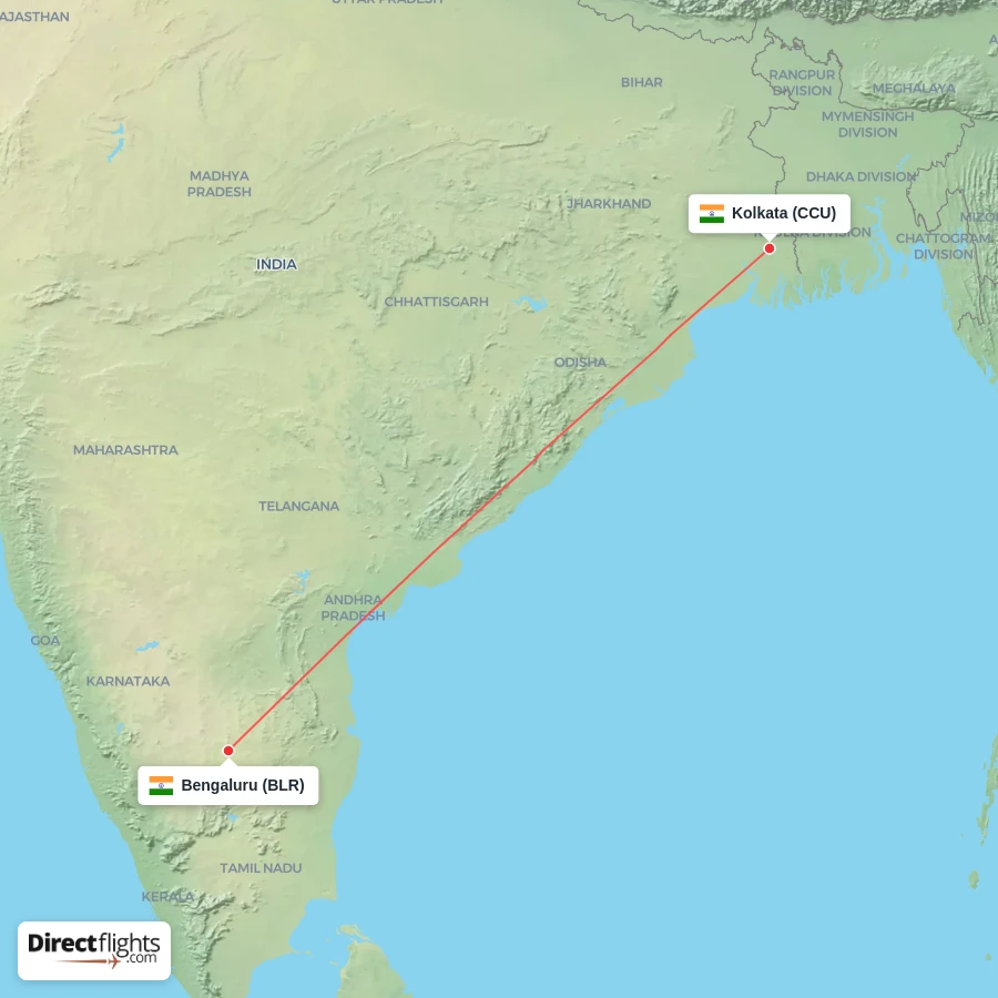 BLR - CCU route map