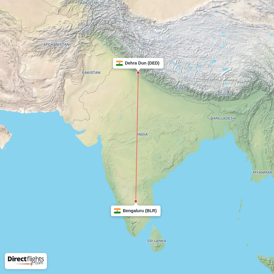 BLR - DED route map