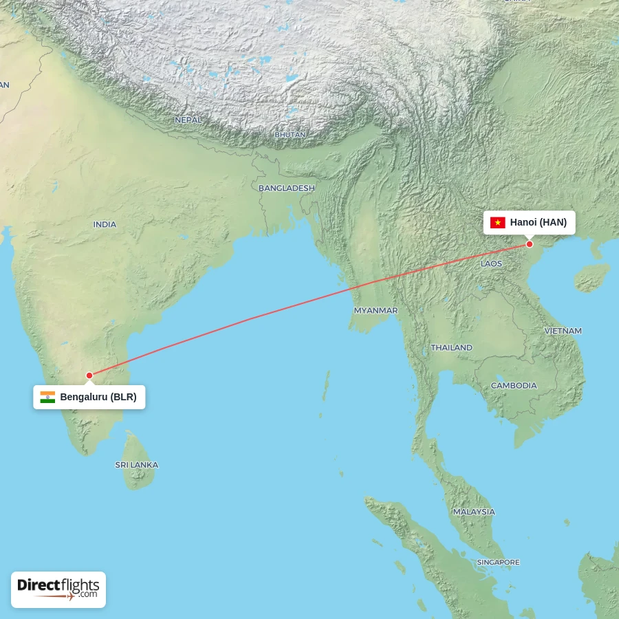 BLR - HAN route map