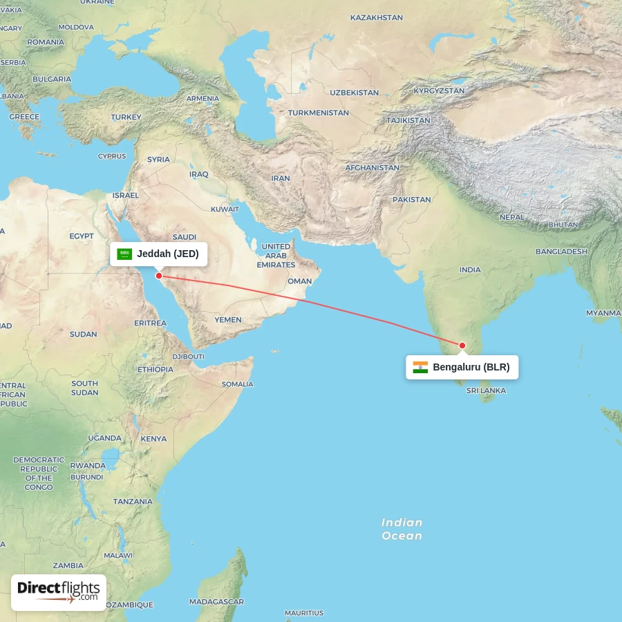 BLR - JED route map