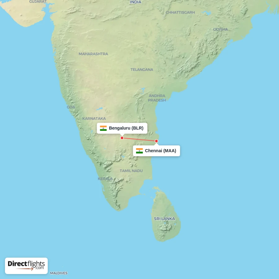 BLR - MAA route map