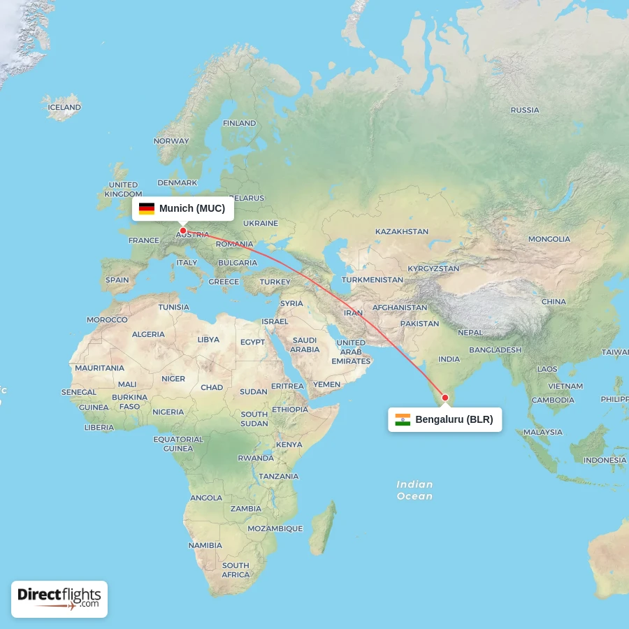 BLR - MUC route map