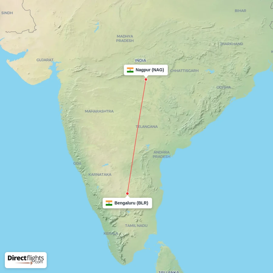 BLR - NAG route map