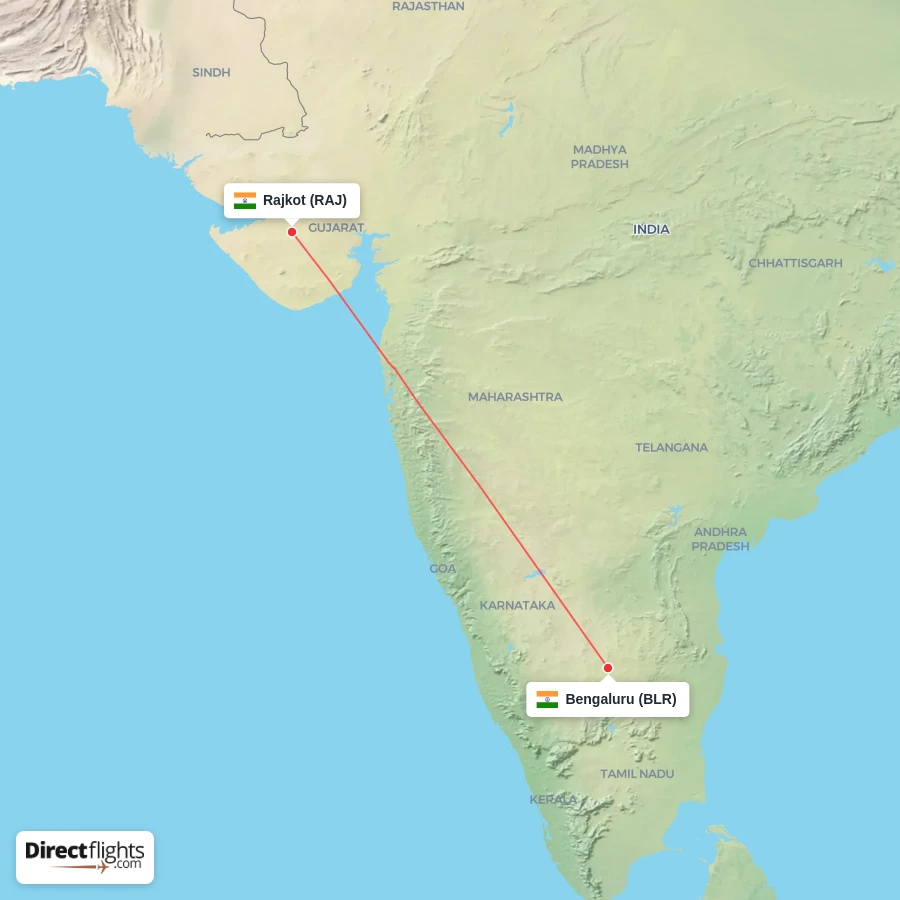 BLR - RAJ route map