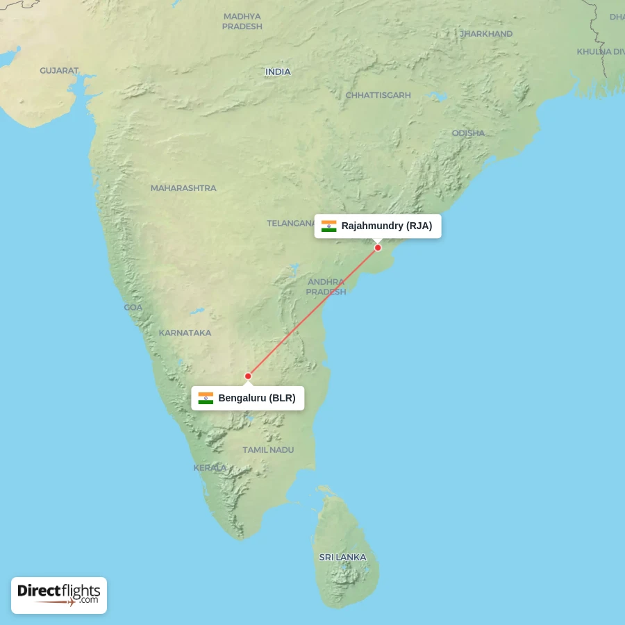 BLR - RJA route map