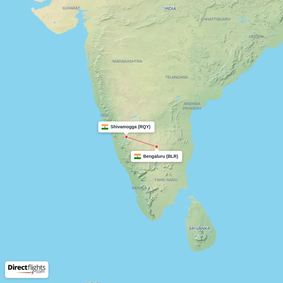 BLR - RQY route map