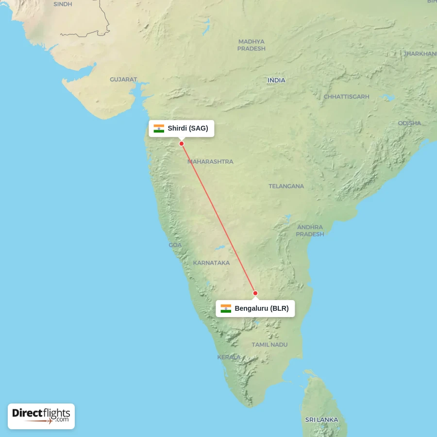 BLR - SAG route map