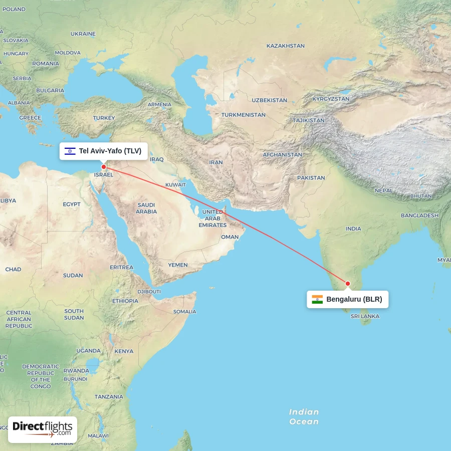 BLR - TLV route map