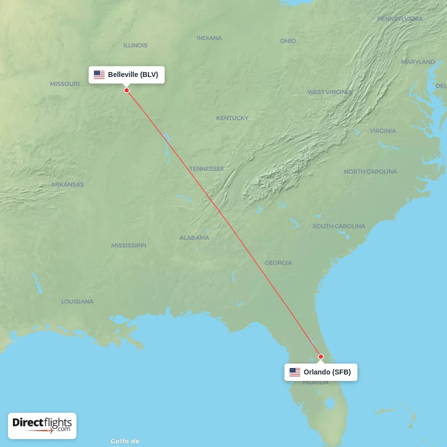 BLV - SFB route map