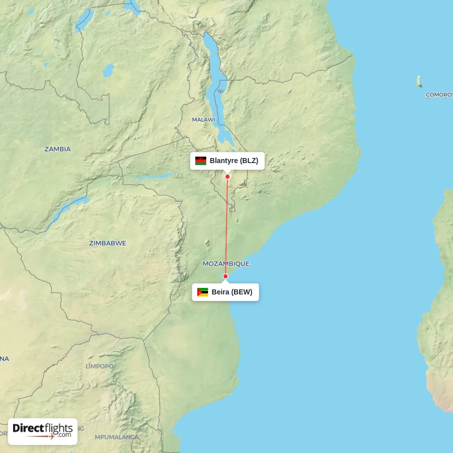 BLZ - BEW route map