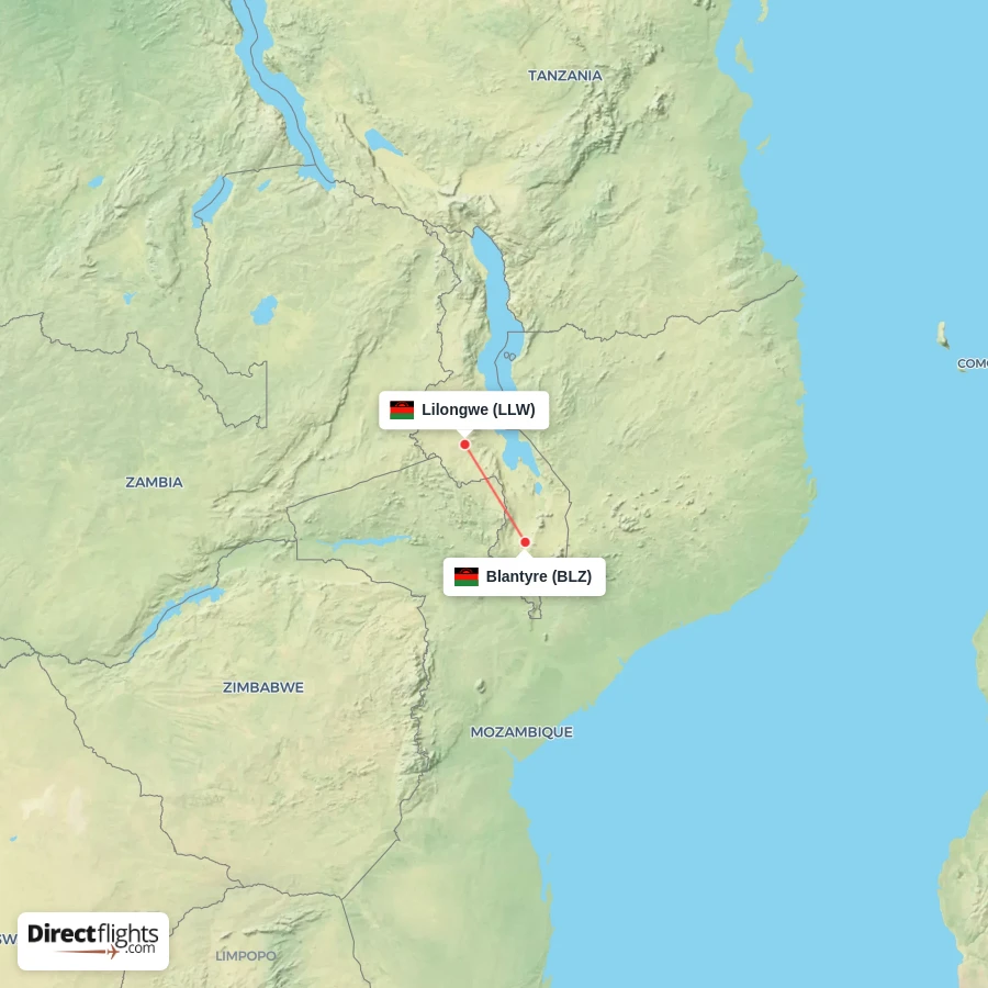 BLZ - LLW route map
