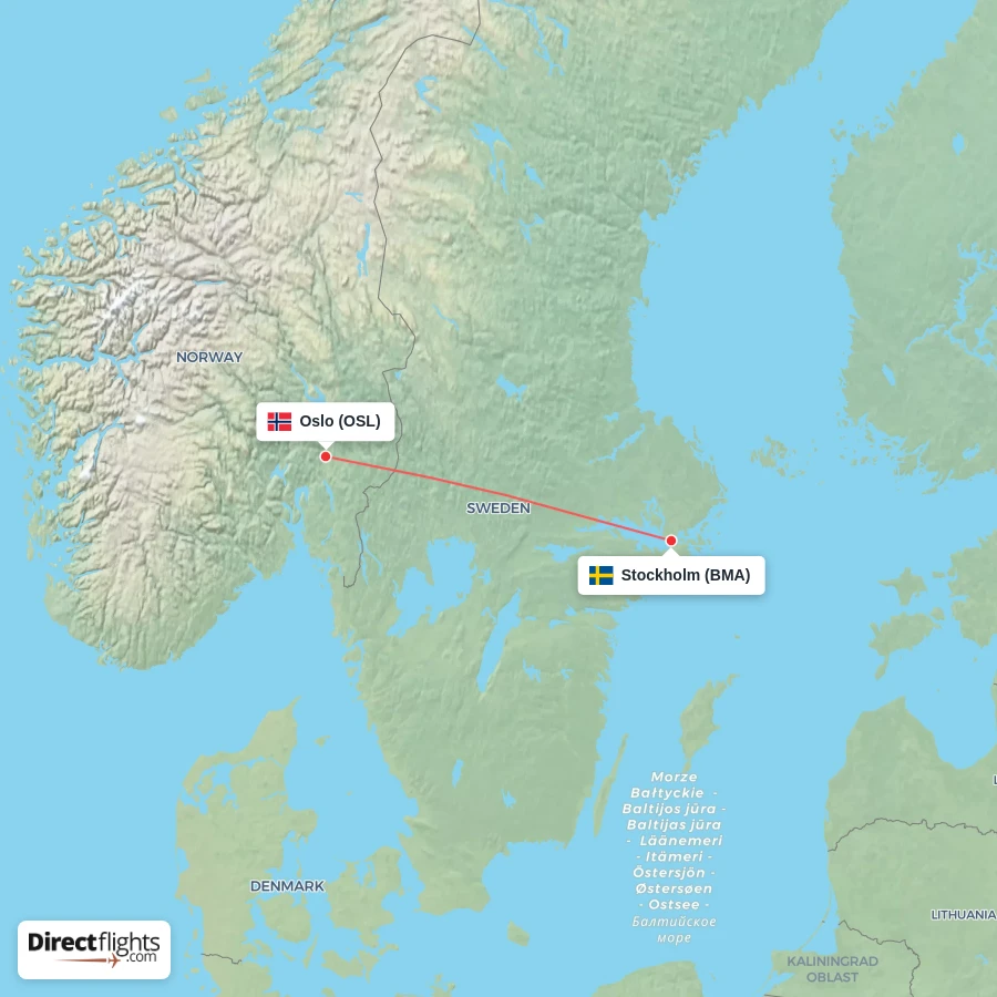BMA - OSL route map