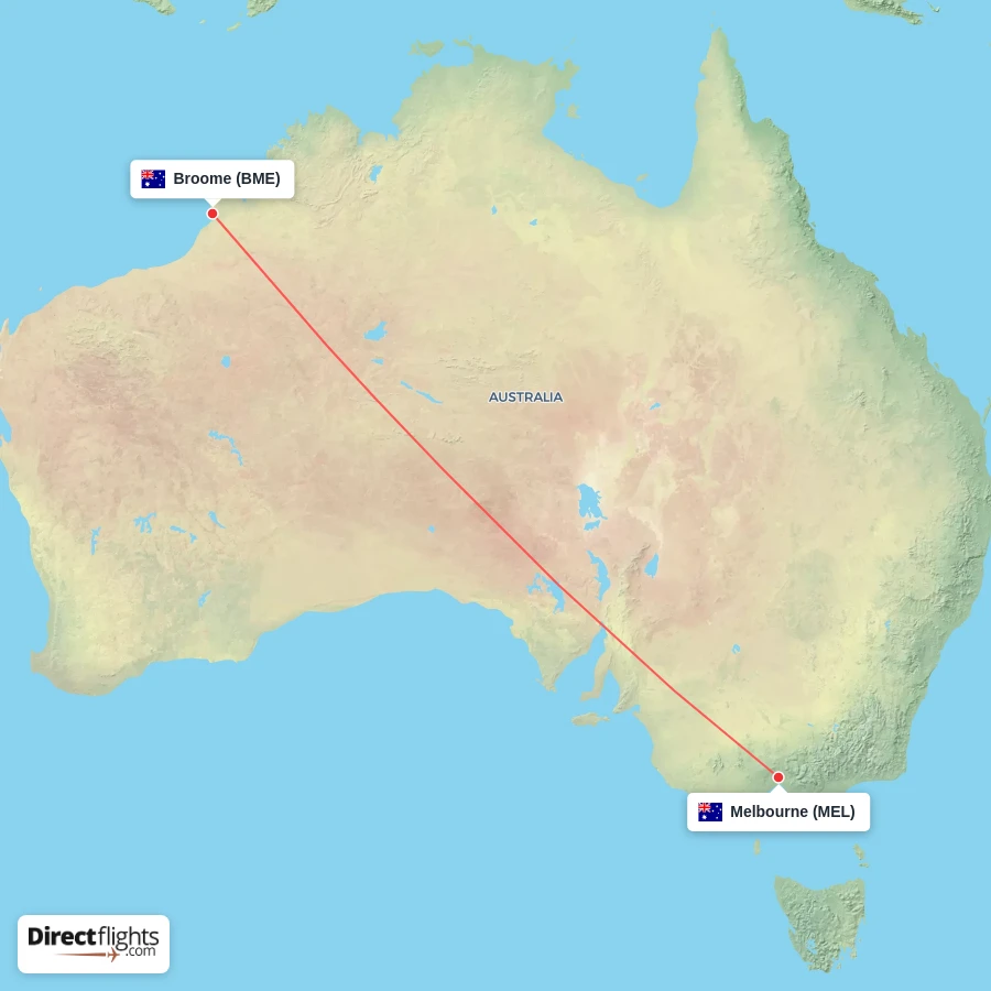 BME - MEL route map