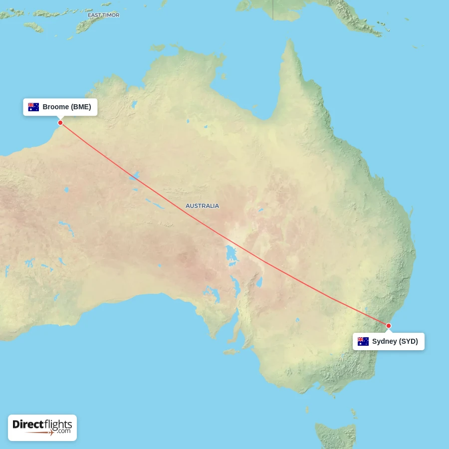 BME - SYD route map