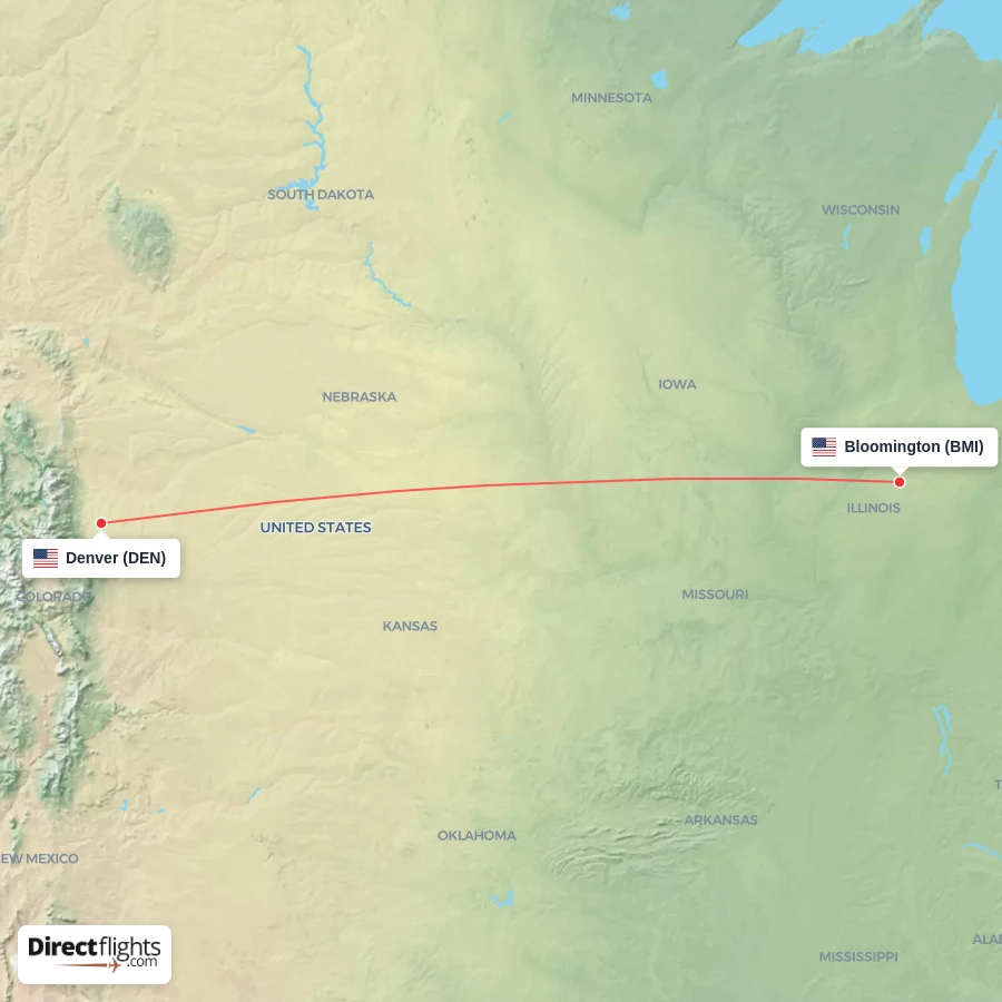 BMI - DEN route map