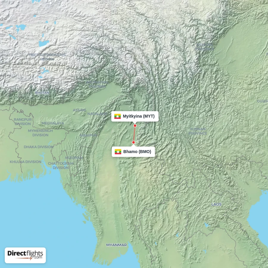 BMO - MYT route map