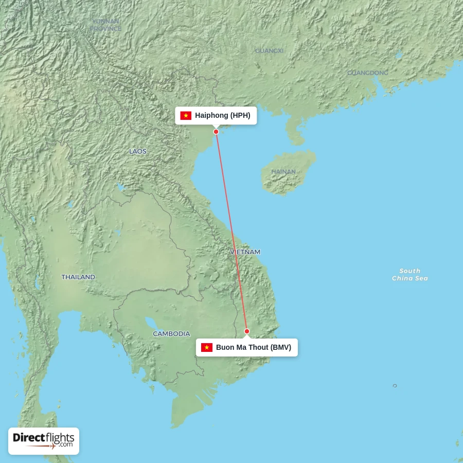 BMV - HPH route map