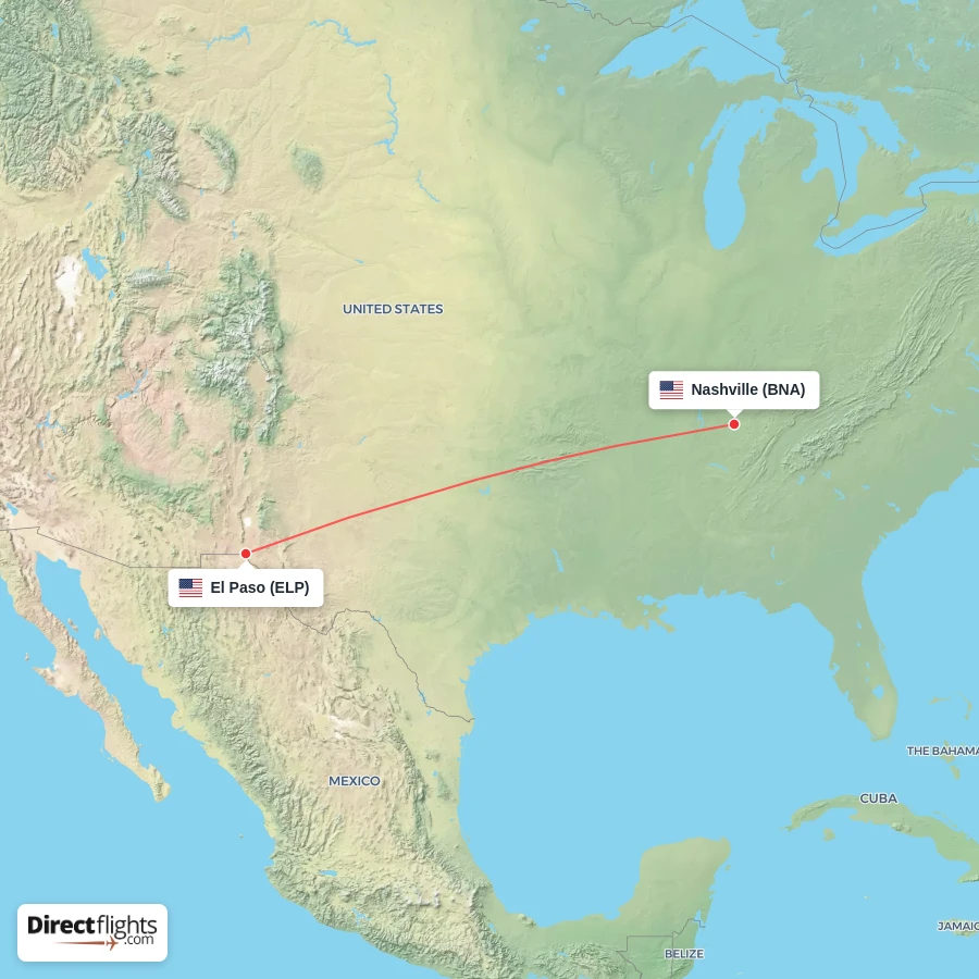 BNA - ELP route map